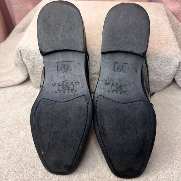 Joseph Abboud Mens Black Shiny Dress Shoes Size 9M Formal Lace-Up 4600 123022 - Picture 10 of 16